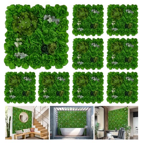 QinmiGarden Pano de fundo de parede de flores, 9 peças, 40 x 40 c...