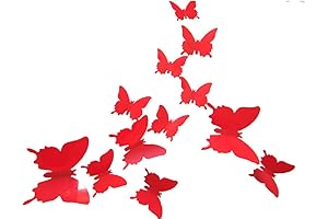 12Pcs 3D Butterfly Removable Wall Decals for Bedroom Decor