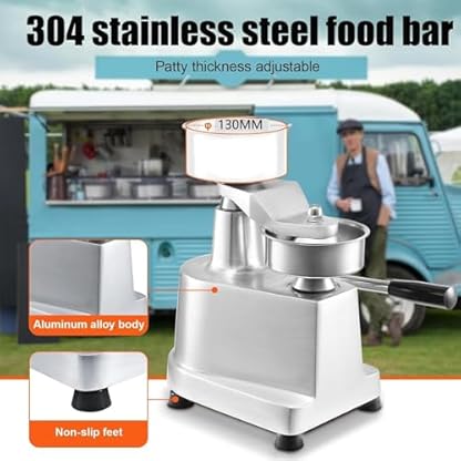 Burger-Maker, Hamburger-Maker, kommerzieller Burger-Press-Maker, Hamburger-Presse aus Edelstahl, Burger-Maschine für Rindfleisch, Schweinefleisch, Hühnchen, vegetarische Patties – Bild 5