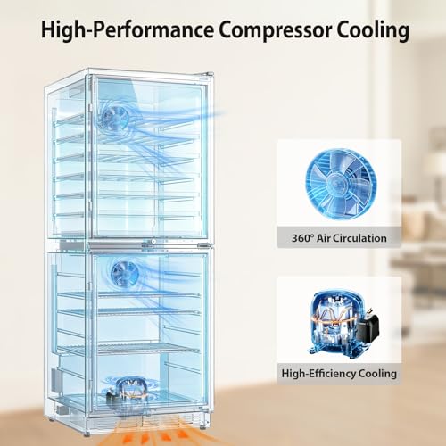 Image of ORYMUSE 24 Inch Dual Zone Wine and Beverage Refrigerator, 180 Can / 77 Bottle Capacity Built-In Freestanding Wine Fridge with Glass Door, Drink Cooler for Kitchen Home Bar, Blue LED Light