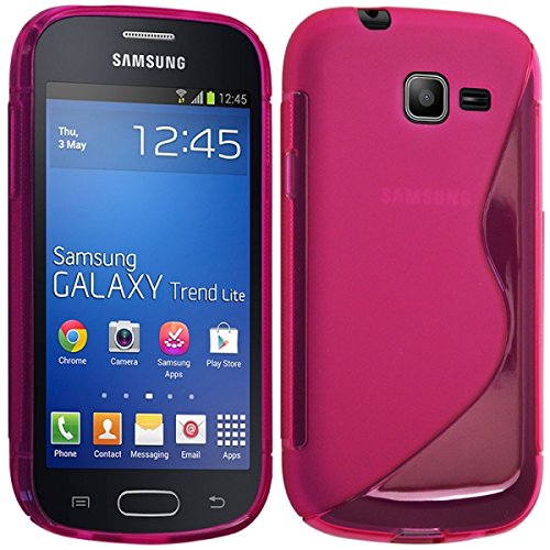 Seluxion – Carcasa con tapa S Line Color Rosa Para Samsung Galaxy Trend Lite + película de protección