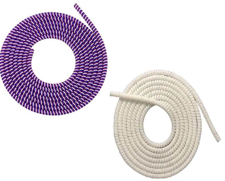 Image of Spiral Cable Protector, Data Cable Protective Sleeve, Headphone Saver, Charger Protective Cover, Wire Repair /Strain Relief Cable Wrap Tube for USB Data Cable Headphone Cable (White+purpal)