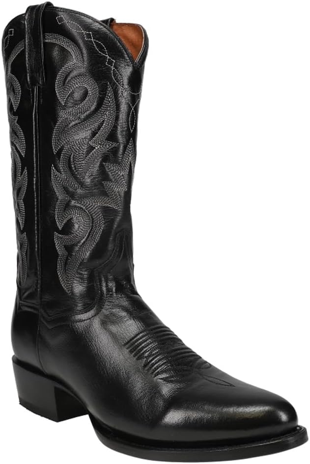 Dan Post Mens Milwaukee Embroidered Narrow Round Toe Casual Boots Mid Calf - Black - Image 4