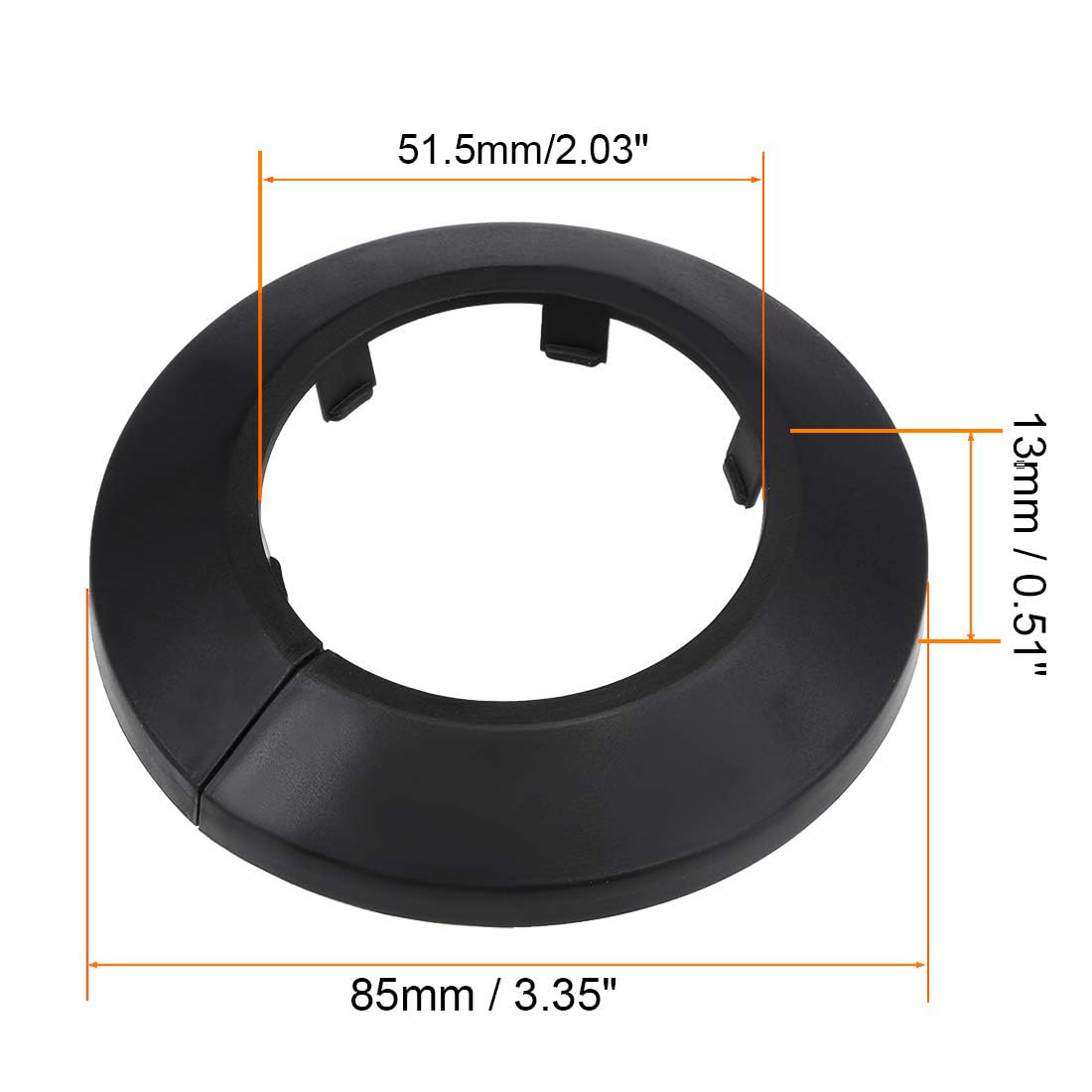TOP-VIGOR 4pcs 51.5mm Pipe Cover Decoration, Click-in PP Plastic Escutcheon Pipe Collar for Water Pipe Drain Line - Image 2