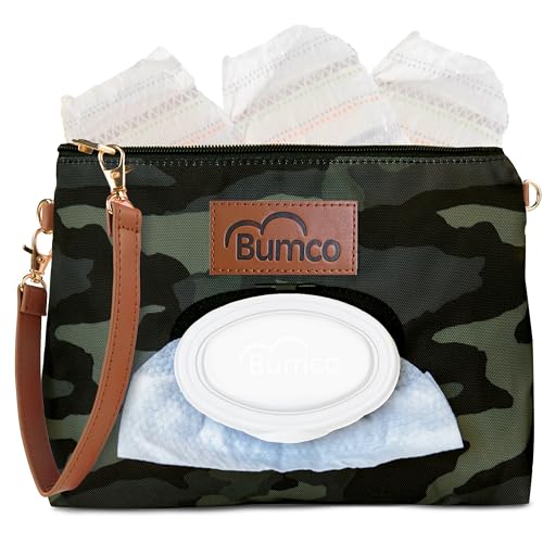 Image of Bumco Diaper Clutch - Portable Wipes Dispenser & Baby Travel Essentials, Airtight Refillable Wipes Container, Diaper Bag Purse