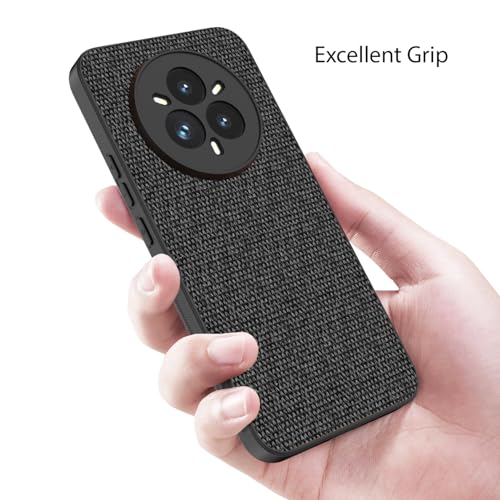 Image of Kapa Soft Full Fabric Protective Back Case Cover for Realme 14 Pro+ (Plus) 5G | Shockproof Slim Hard Anti Slip Back Case (Black)