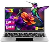 bvate 2025 PC Portatile 14 Pollici Computer Portatile 6GB RAM 256GB SSD RPM 600 Notebook Celeron Fino a 2.8Ghz Laptop Win 11 con Mouse Wireless & Adesivi per Tastiera Italiana-Argento