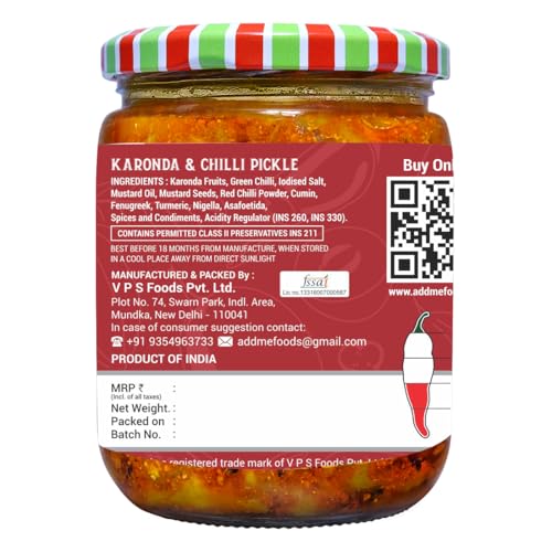 Image of Add me Mix Pickle of Karonda Chilli Mixed Pickle 500gm mirchi karonde ka achar in Mustard Oil 500g Glass Pack