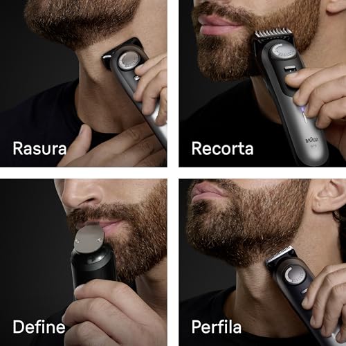 Braun Recortadora De Barba Series 9 BT9565, Barbero Recargable Resistente Al Agua, +14 Accesorios Para Barba, 180 Min De Autonomía, 52 Longitudes, Lámina Ultra Afilada, Titanio - imagen 6