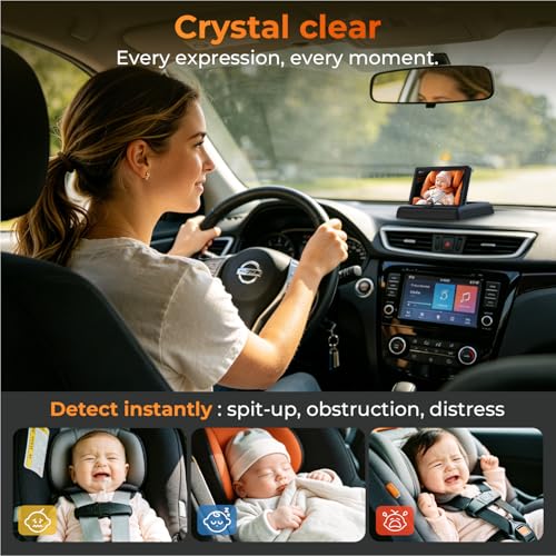 Image of Itomoro Baby Car Camera, View Infant in Rear Facing Seat with Wide Crystal Clear View,360 Rotation Plug and Play Easy Install car camera for baby 1080p