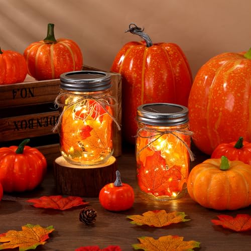 Lanternes solaires automne pour centres de table de Thanksgiving