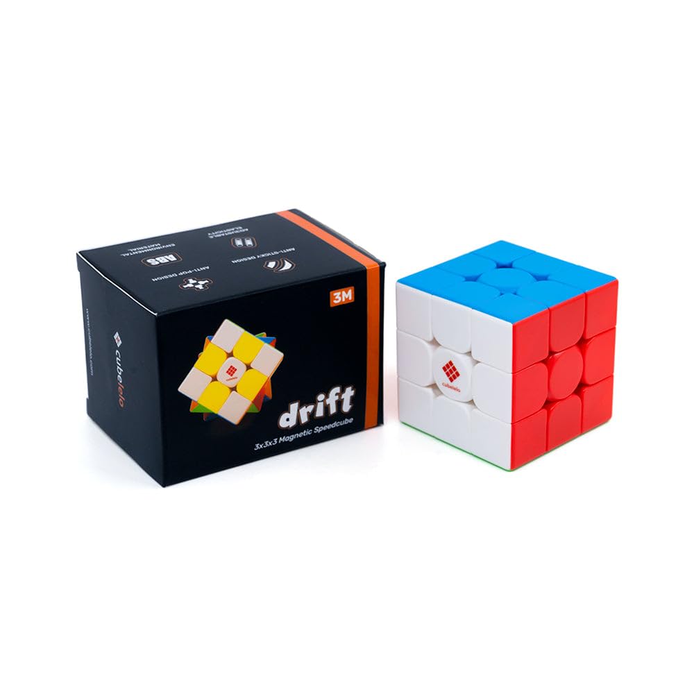 Cubelelo Drift 3M 3x3 (Magnetic) Stickerless Speed Cube | Enhances Auto-Alignment & Fast Turning with 48 NDM Magnets | Brainteaser Stress Buster Brainstorming Puzzle for Kids & Adults