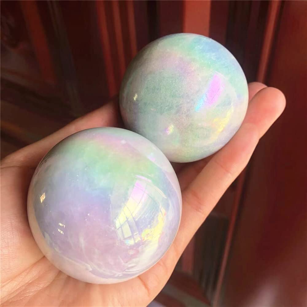 EFLAL Magia Naturale Sfere di Pietre preziose Naturali Lucide Angelo Aura Celestite Sfera di Cristallo for Feng Shui Pietra di Cristallo