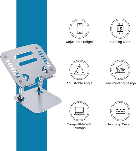 Miniatura 3 de OTM Essentials Soporte elevador ajustable de aluminio para computadora portátil,