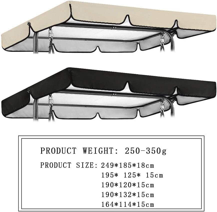 Swing Canopy Cover-Waterproof Top Garden Swing Top Replacement Canopy Cover for Outdoor Patio Yard Park Porch Balcony Backyard (Canopy Only)