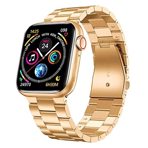 ZODVBOZ Smartwatch Relógio Inteligente Masculino,IP67 à Prova d'água,Rastreador de Atividades com Monitor de Frequência Cardíaca,Tela Sensível ao Toque,Pulseira de Aço inoxidável Homens Smartwatch Chamada Bluetooth,para iOS,Android Ouro