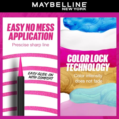 Image of Maybelline Tattoo Play Pink Longwear Liquid Eyeliner, Metallic Finish | Longwear Waterproof Eyeliner
