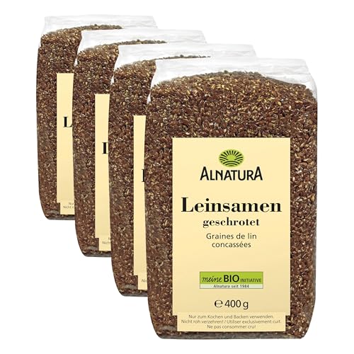 Alnatura Bio Leinsamen Geschrotet, 400 g (Packung mit 4)