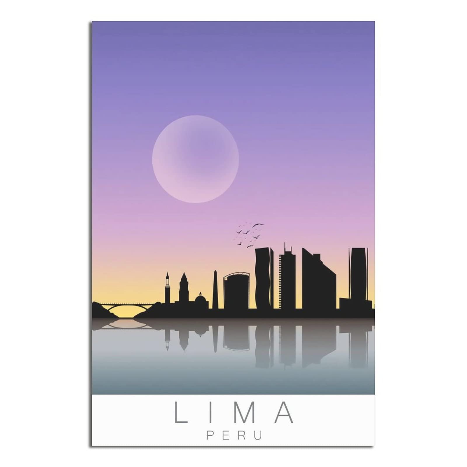 Targa in metallo Lima Perù Targa in latta Viaggio Vintage Art Wall Decor Sign Home Kitchen Bar Patio Grotta Decorazione Divertente 30 x 43 cm
