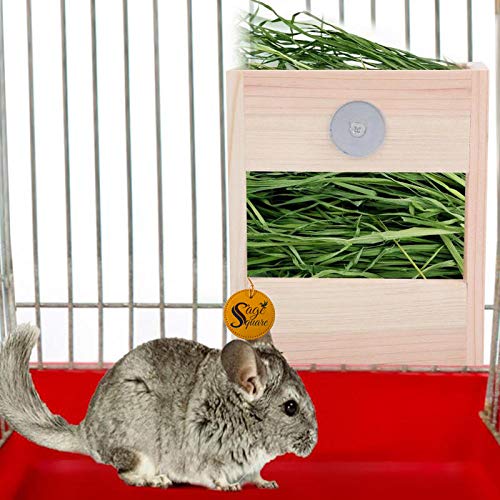 Sage Square Natural Wood Cage Attach Hay Rack/Grass Feeder/Holder for Rabbit/Guinea Pig/Ferret (B087JBPJCW) Amazon Price History, Amazon Price Tracker