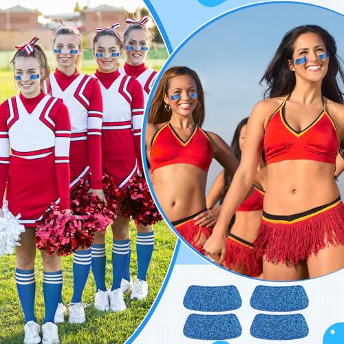 Image of Panitay 2 /12 /16 /24 Pairs Softball Soccer Socks Glitter Eye Black Stickers Team Spirit Accessories for Youth Women Sport Wear