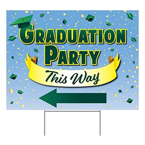 Imagine Signs | Graduation Party Yard Sign, Green, 18" x 24" Cover