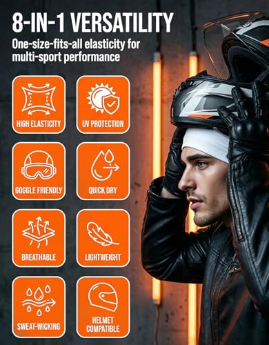 Image of Sweat Wicking Skull Caps Cooling Helmet Liner Hat Running Beanie Cycling Skullcap Sleeping Cap for Men Women