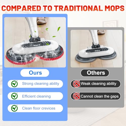 Image of 2 Pack Upgraded Replacement Pads for Shark Steam Mop - Advanced Scrubbing Brush Heads with Microfiber Surface | Deep Cleans Grout & Removes Stubborn Stains | Fits S7000 /S8201 /S8001 /S7201 Models