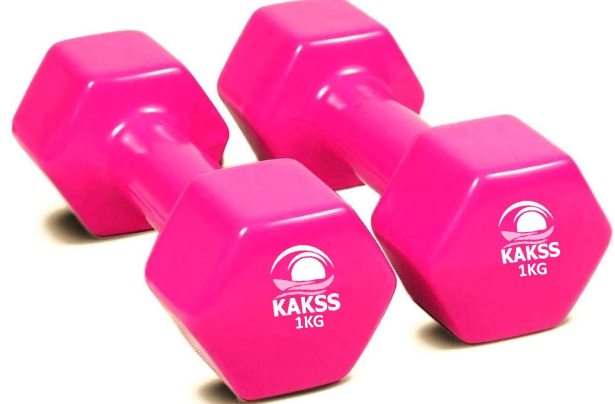 Kakss Cast Iron Vinyl Dumbbells - 1.5KG Pair -18 Kakss Cast Iron Vinyl Dumbbells - 1.5KG Pair -18