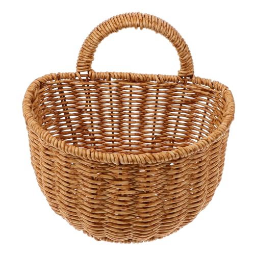 TOPBATHY Canasta De Frutas Vegetal Azul Fruteros para Mostrador Bandeja Bol Mesa Cestas De Pastos Marinos Envase Cestas De Mimbre Redondas Juguete Papelera Páginas Light Brown Reutilizable
