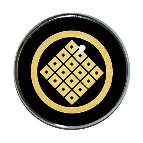 凛（りん） 家紋 ピンバッジ 丸に隅立て十六目 家紋 ピンバッチ