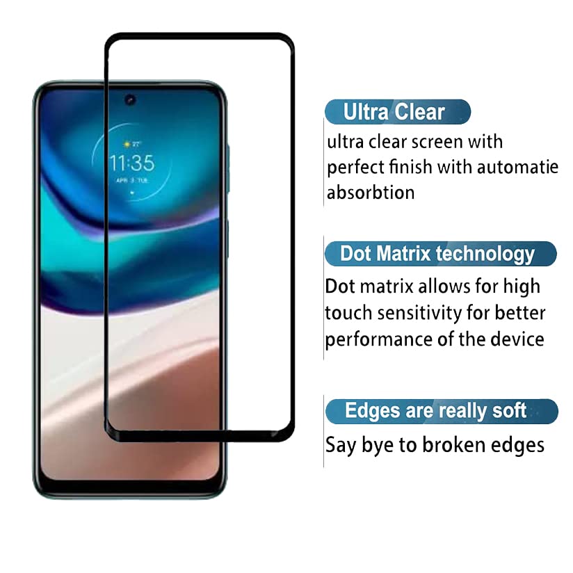 Image of Screen Protector for Motorola Moto G42 (Black) Tempered Glass Edge-to-Edge 6D Screen Guard With Installation Kit