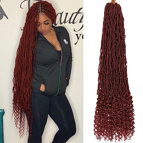 36 Inch Goddess Faux Locs Crochet Hair With Curly...