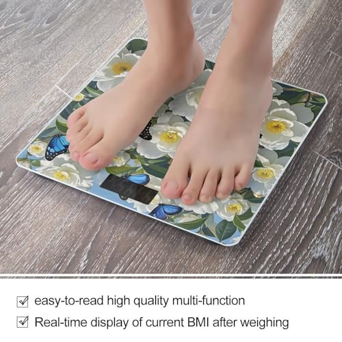 Báscula digital de baño con pantalla LED y plataforma de vidrio templado miniatura 5