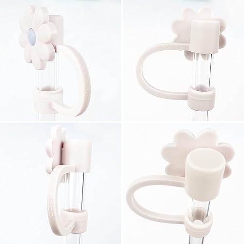 Miniatura 7 de 4 fundas de silicona para popotes compatibles con Stanley de 30 y 40 onzas, 0.394 in (2564 pulgadas), bonitas tapas de popote a prueba de polvo para