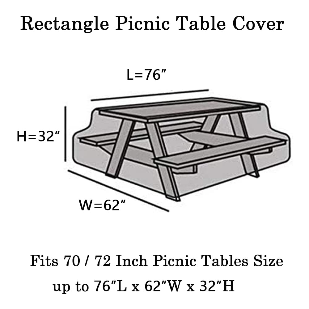 Snapklik.com : StorMaster Outdoor Picnic Table Cover Waterproof Heavy ...