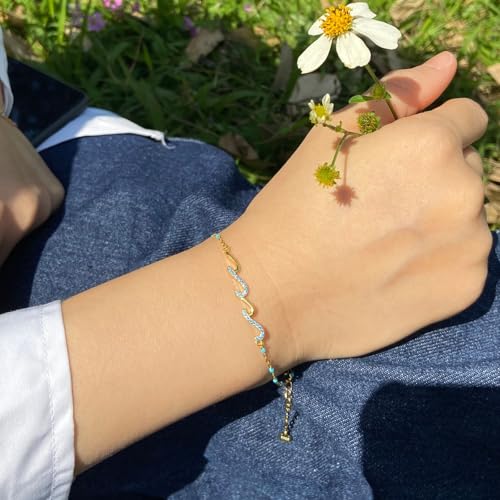 Happy Birthday Gifts for Women, Gift Ideas for Sister Best Friend Sister-in-law Mom Bonus-mom Daughter, Inspirational Jewelry for Retirement, Wave Bracelet for Women4