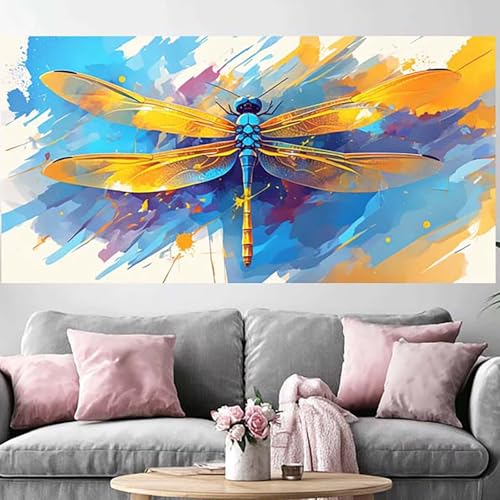 Peinture Diamant 5D Libellule Grand Format pour Décorer un Grand Salon