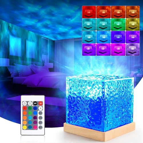 Northern Lights Lamp, Ocean Wave Projector Light, 16 Colors Lighting Ceiling Projector Galaxy Mood Lighting, Galaxy Lights Room, Night Light with Remote Control for Bedroom