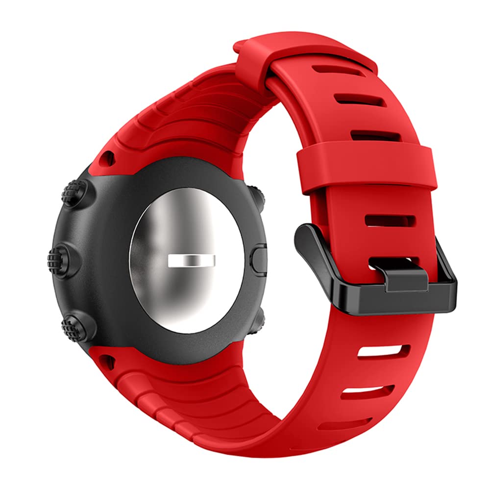 REYDA Silicone Strap Compatible with Suunto Core, Soft Flexible Breathable Silicone Watch Strap Sport Wristband Metal Buckle Clasp Bracelet Replacement Strap for Suunto Core Smart Watch