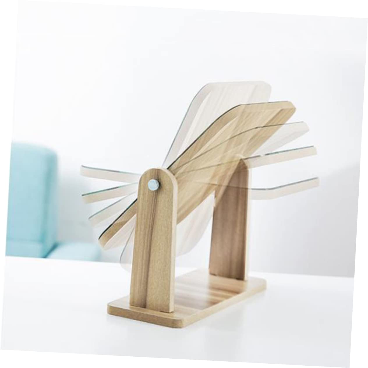 Specchio cosmetico in legno da 1 pezzo con luci tavolo(24.5L x 27.5W cm)
