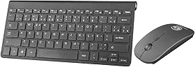 Kit Teclado e Mouse Sem Fio, Adaptador USB, Design Compacto, 18,5 x 13,2 cm