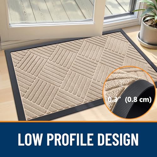 Image of OLANLY Front Door Mat Outside Entrance 33x21, Waterproof Heavy-Duty Doormat