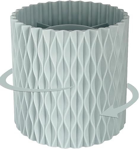 Soporte giratorio para bolígrafo para escritorio, 5 ranuras, organizador de bolígrafos de escritorio azul único, suministros de escritorio y