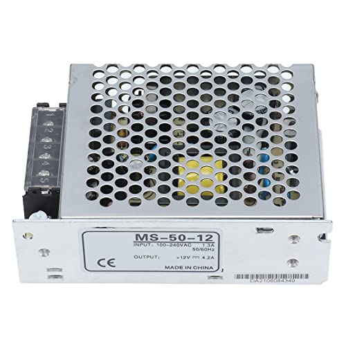 Berm - Interruptor transformador de alimentación CA, convertidor de conmutación para tiras LED, automatización industrial, CCTV, carcasa de aleación de aluminio, 50 W (MS-50-12)