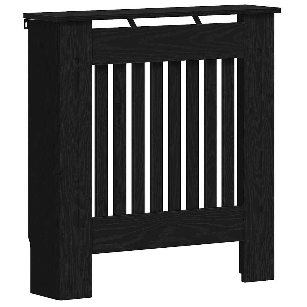 Vidaxl Radiator Cover Black Oak 78 X 19 X 81.5 Cm Engineered Wood 8721359484373