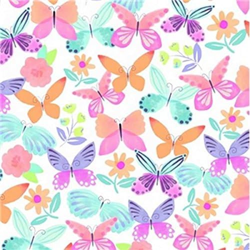 Premium Anti-Pill April Butterfly White Fleece 454 60x68 Inches