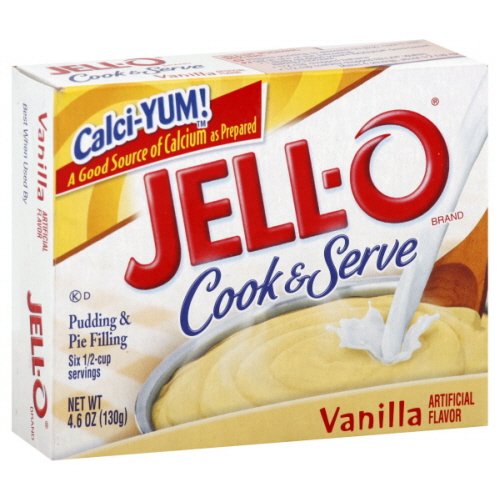 Jell-o Cook & Serve Pudding & Pie Filling Vanilla 4.6 Oz 12 Packs