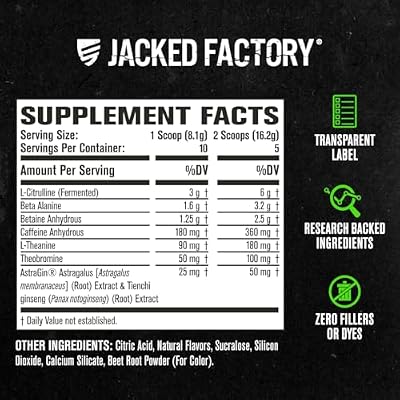Jacked Factory NITROSURGE Pre Workout Supplement for Energy, Instant Strength Gains, Clear Focus, Intense Pumps (Blue Raspberry, 10 Servings & Cherry Limeade, 10 Servings)