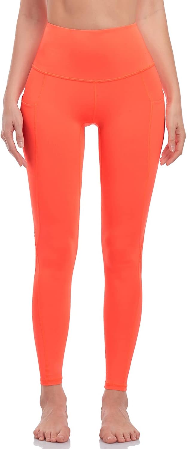 Women's Naked-Feeling High Waisted Leggings, Buttery-Soft Tummy Control Yoga Pants with Pockets for Workouts - 7/8